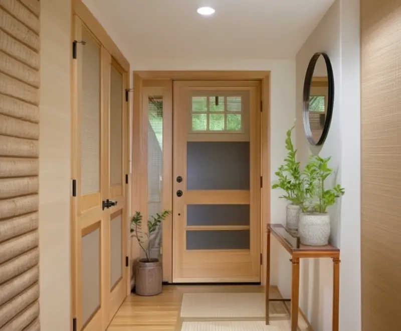 Japanese style hallway styled with AInteriors interior design tool