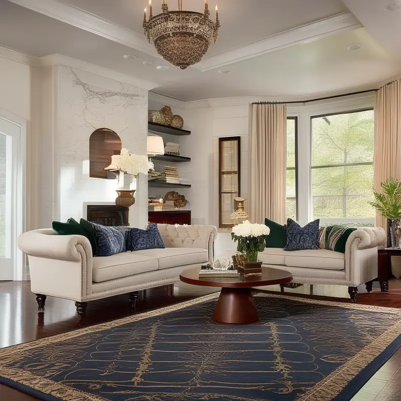 Living room redesigned in a Classic style with our AI interior design tool
