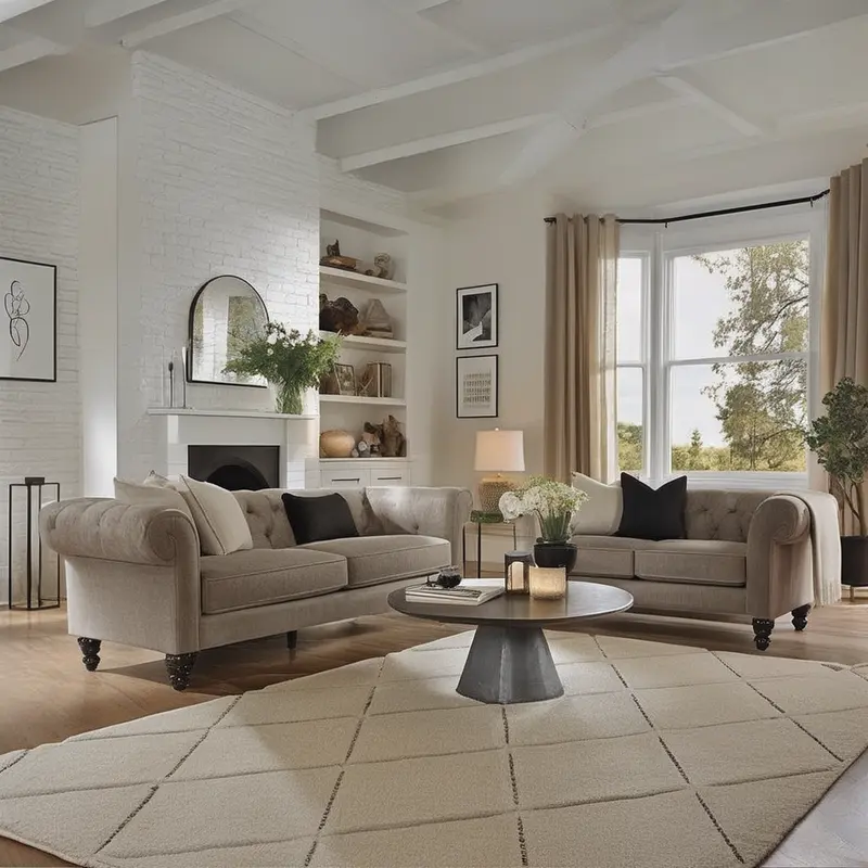 Living room redesigned in a Industrial style with our AI interior design tool