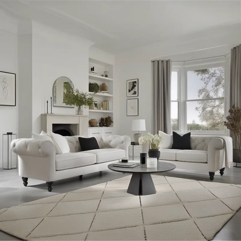 Living room redesigned in a Minimalist style with our AI interior design tool