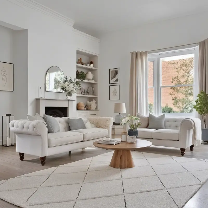 Living room redesigned in a Scandinavian style with our AI interior design tool
