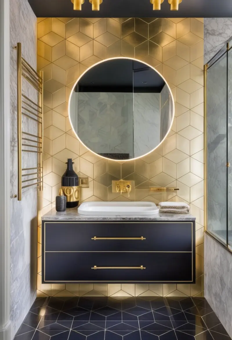 A room designed in the Art Deco style using AInteriors interior design app.