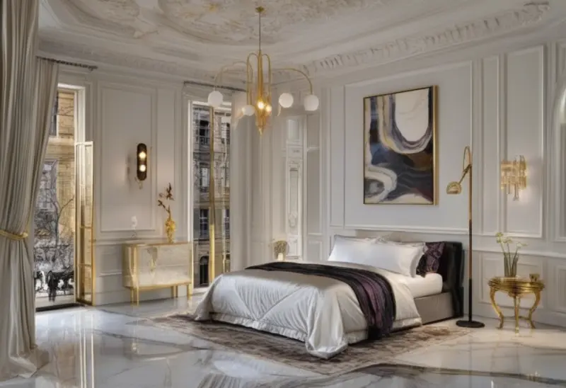 A room designed in the Luxury style using AInteriors interior design app.