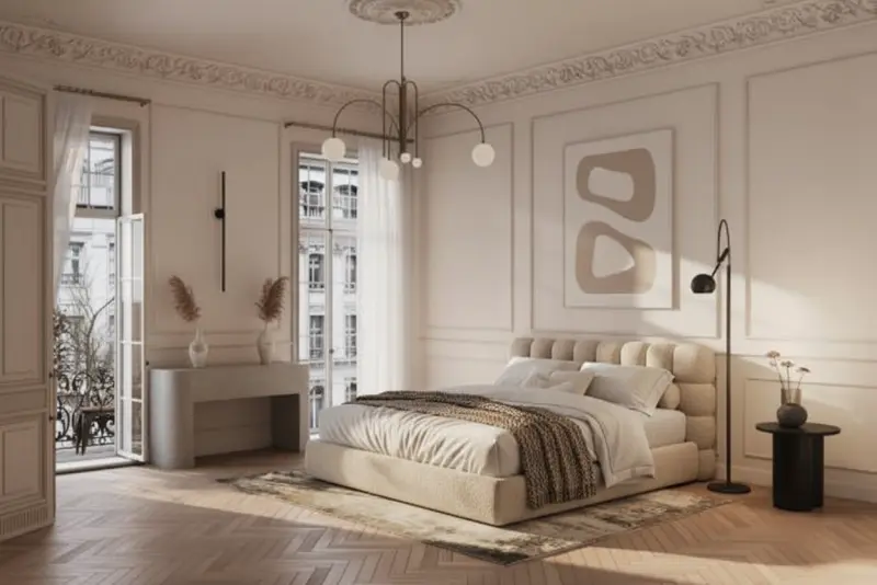 A room designed in the Minimalist style using AInteriors interior design app.